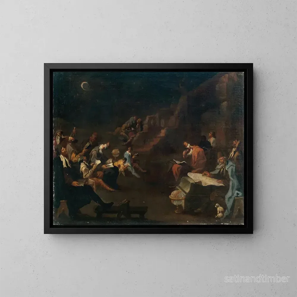 Reproduktion av målningen Les Astronomes - Ecole génoise