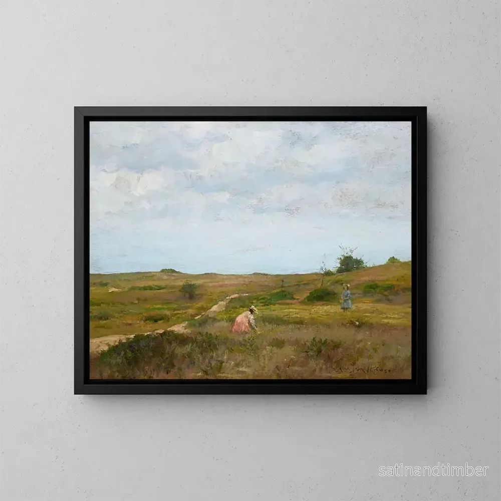 Reproduktion av målningen Oavbrutet konsttryck av en målning utan titel, Shinnecock Hills, Long Island - William Merritt Chase