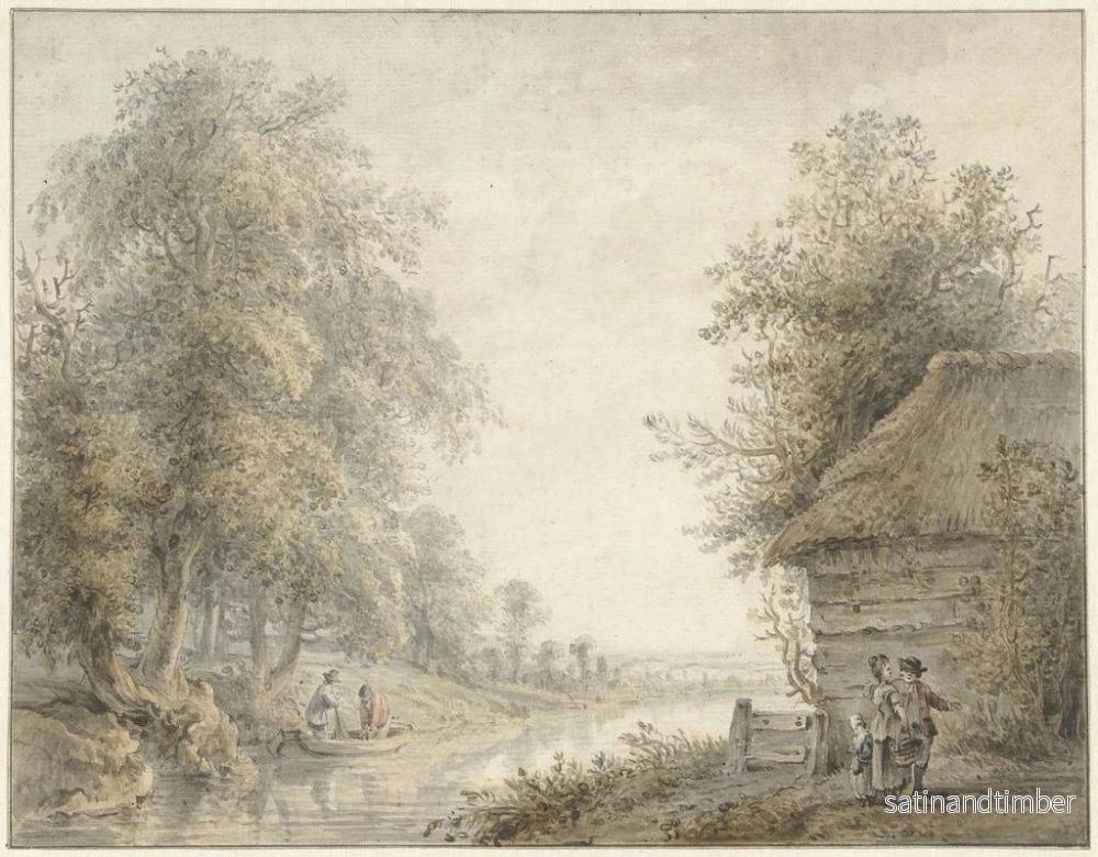Reproduktion av målningen av en bondgård nära en kanal vid skogskanten - Jacobus Versteegen - Bild 2
