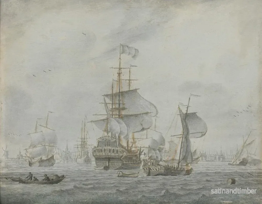 Reproduktion av målningen Navigering i en vindfull bris - Cornelis Bouwmeester - Bild 2