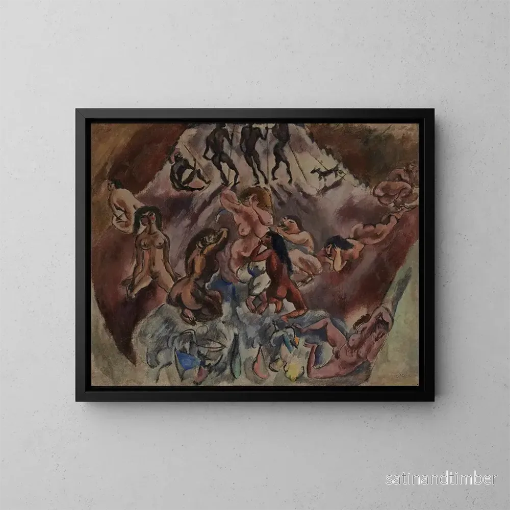 Reproduktion av målningen Réunion infernale - Jules Pascin