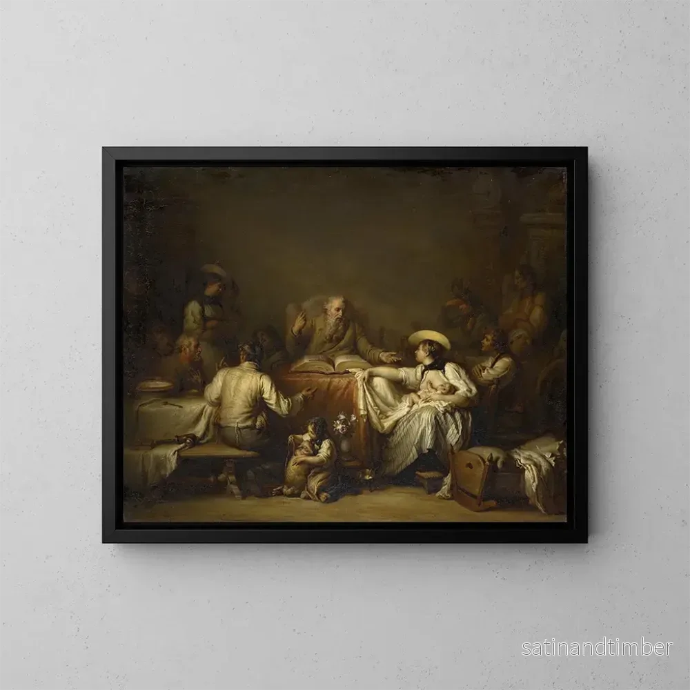 Reproduktion av målningen Devotion à la maison - Pierre Nicolas Legrand