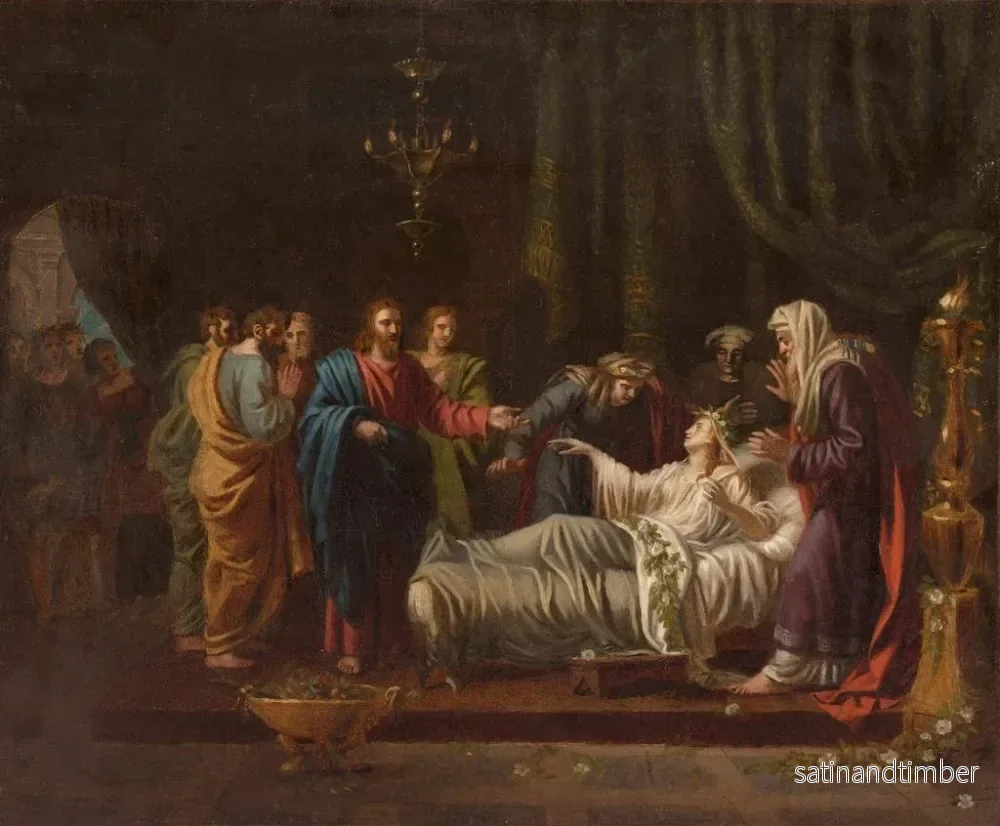 Reproduktion av målningen av Jesus som väcker Jairus dotter - Jean Vignaud - Bild 2