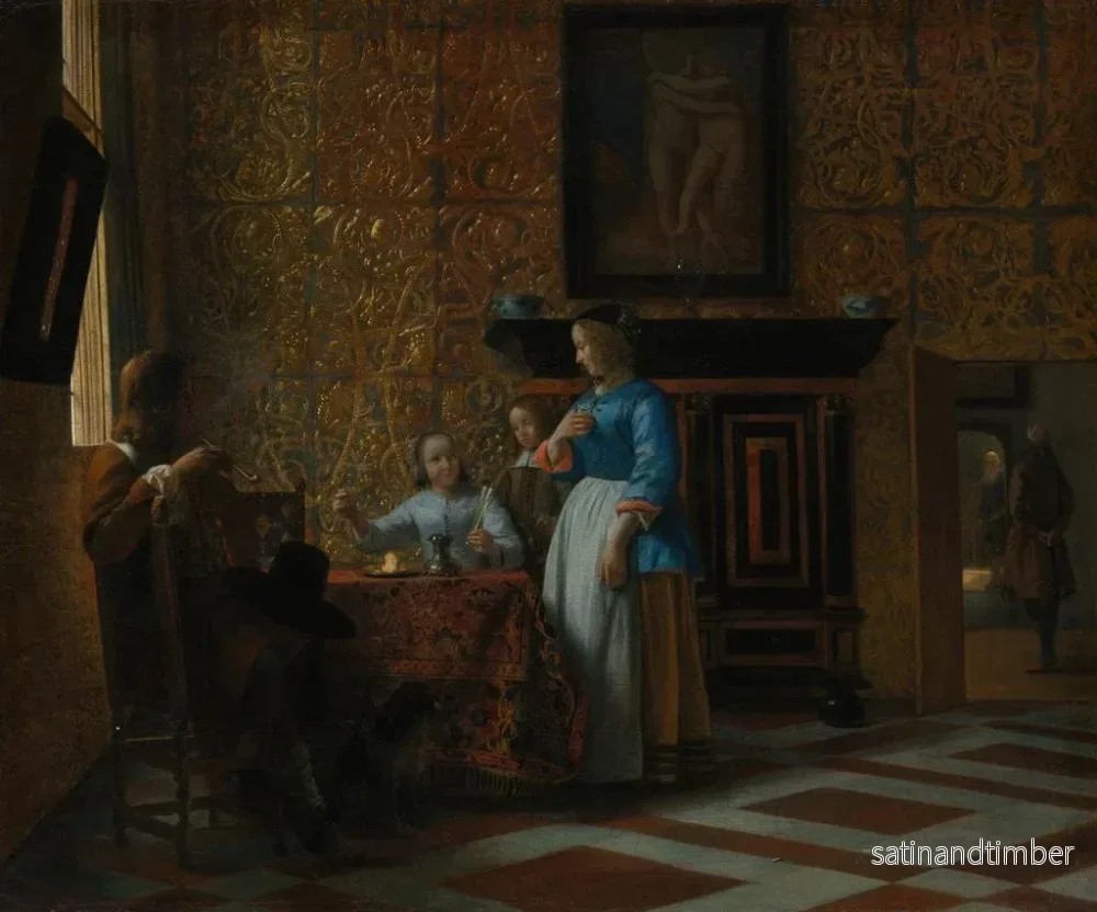 Reproduktion av målningen av fritidstid i en elegant ram - Pieter de Hooch - Bild 2