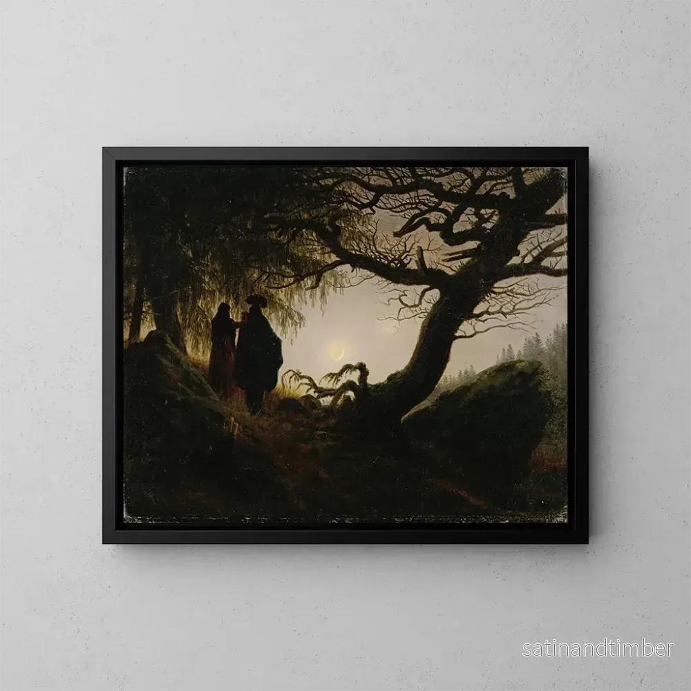 Reproduktion av målningen av man och kvinna som tittar på månen - Caspar David Friedrich