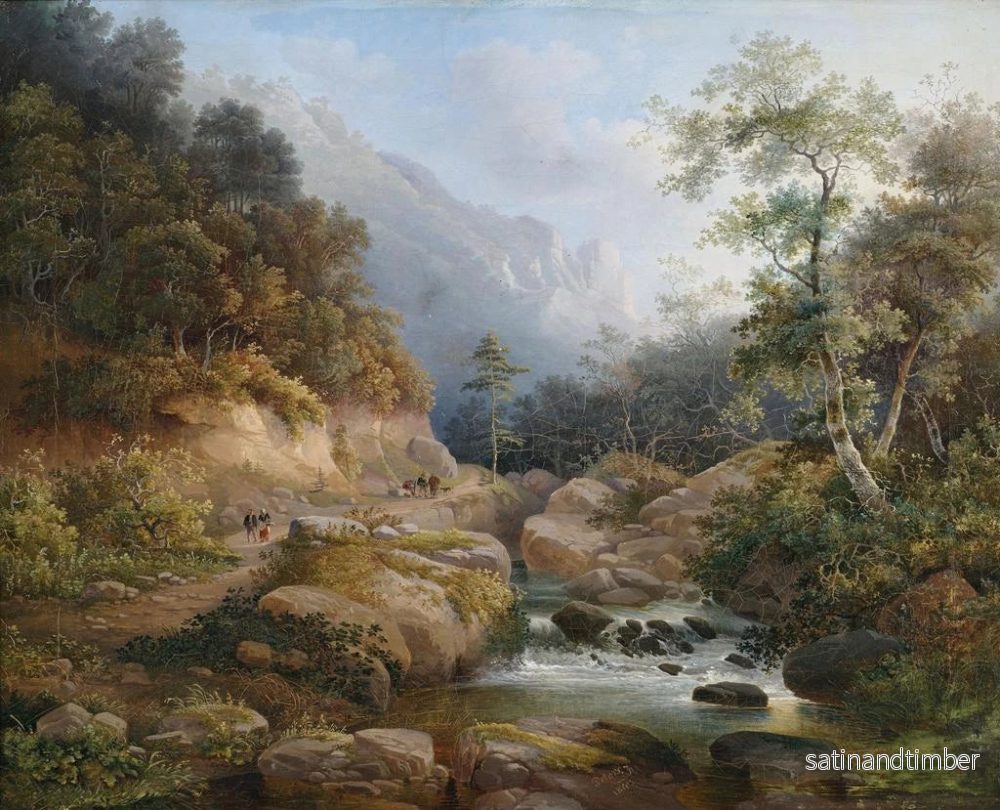 Reproduktion av målningen landskapsflod med figurer - Pieter Francis Peters - Bild 2