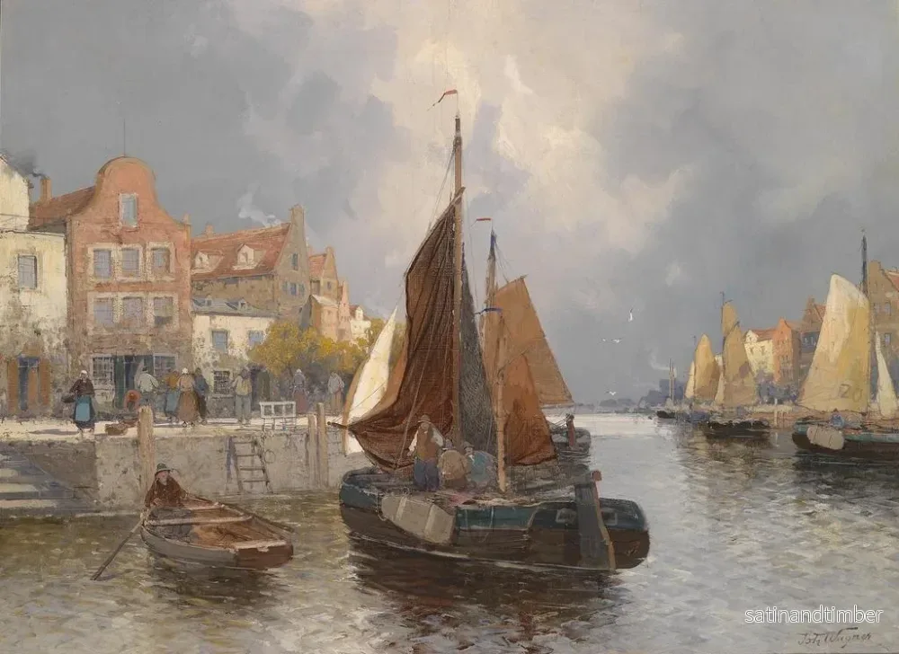 Reproduktion av målningen Vue de port hollandaise - Georg Fischhof - Bild 2