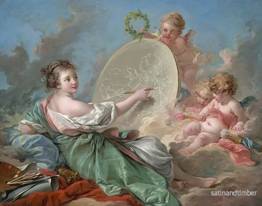 Reproduktion av målningen Allegori av målning - François Boucher - Bild 2
