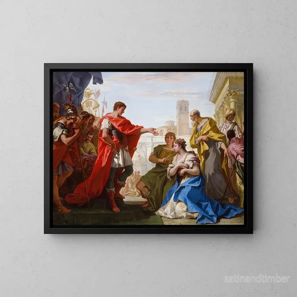 Reproduktion av målningen La Tempérance de Scipion - Sebastiano Ricci