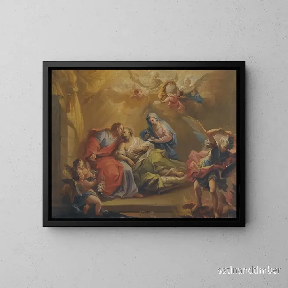 Reproduktion av målningen La Mort de saint Joseph - Miguel Parra Abril