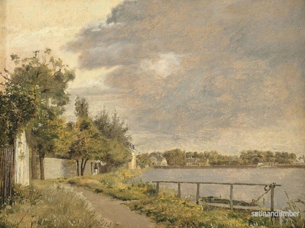 Reproduktion av målningen av Vue de Dosseringen nära faubourg de Sterbro, utanför Köpenhamn, molnig himmel - Christen Købke - Bild 2