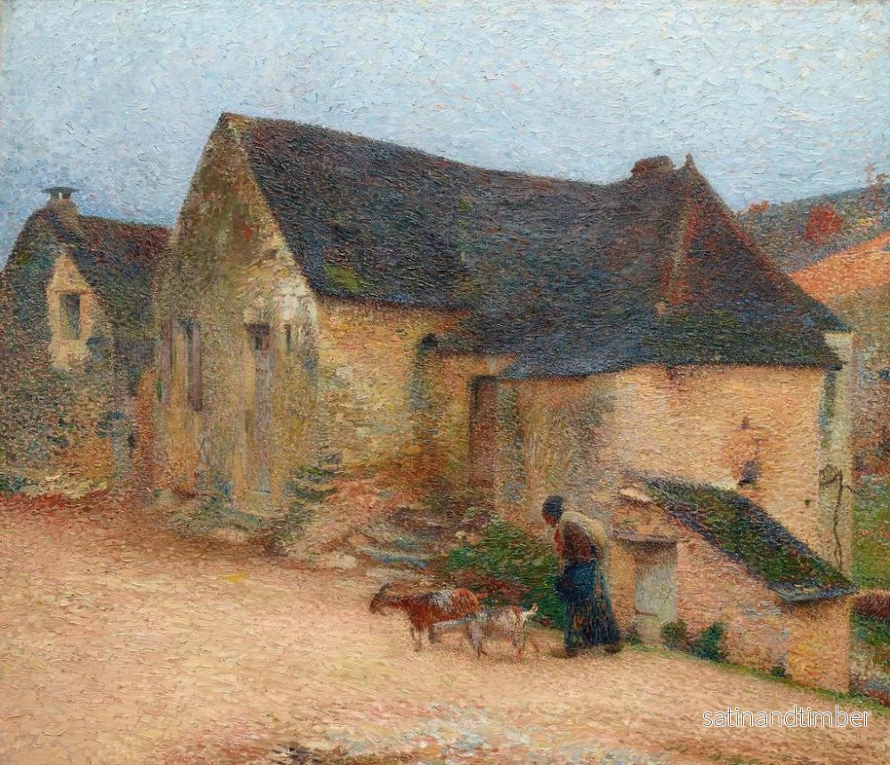 Reproduktion av målningen Chevrière framför ett gammalt hus i Labastide - Henri Martin - Bild 2