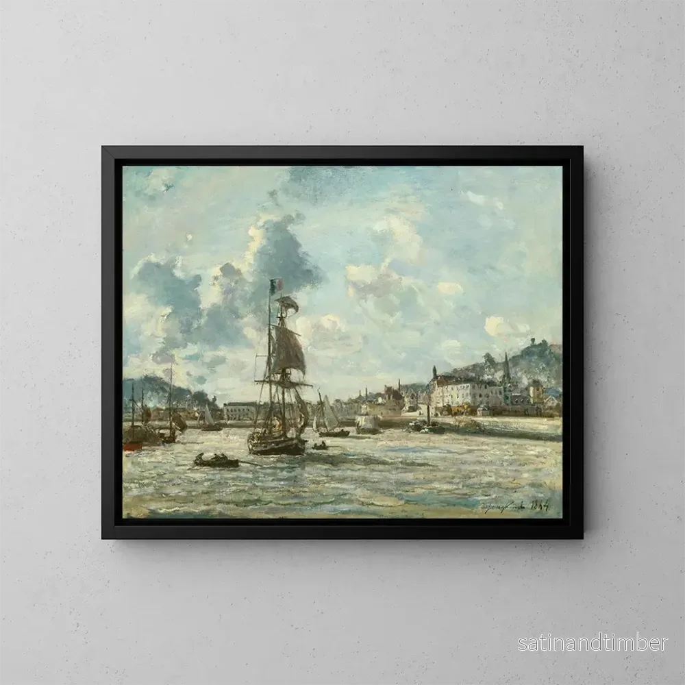 Reproduktion av målningen Entréen till hamnen i Honfleur - Johan Barthold Jongkind