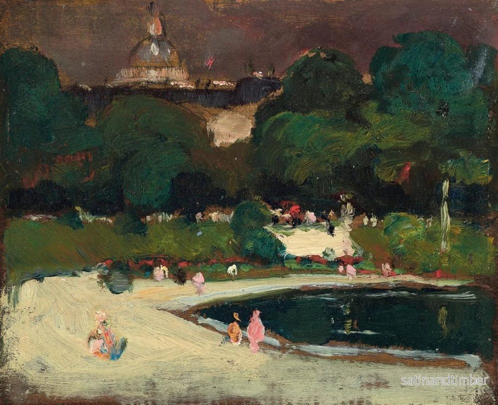 Reproduktion av målningen av åskmoln över Luxembourgsträdgårdarna - Robert Henri - Bild 2