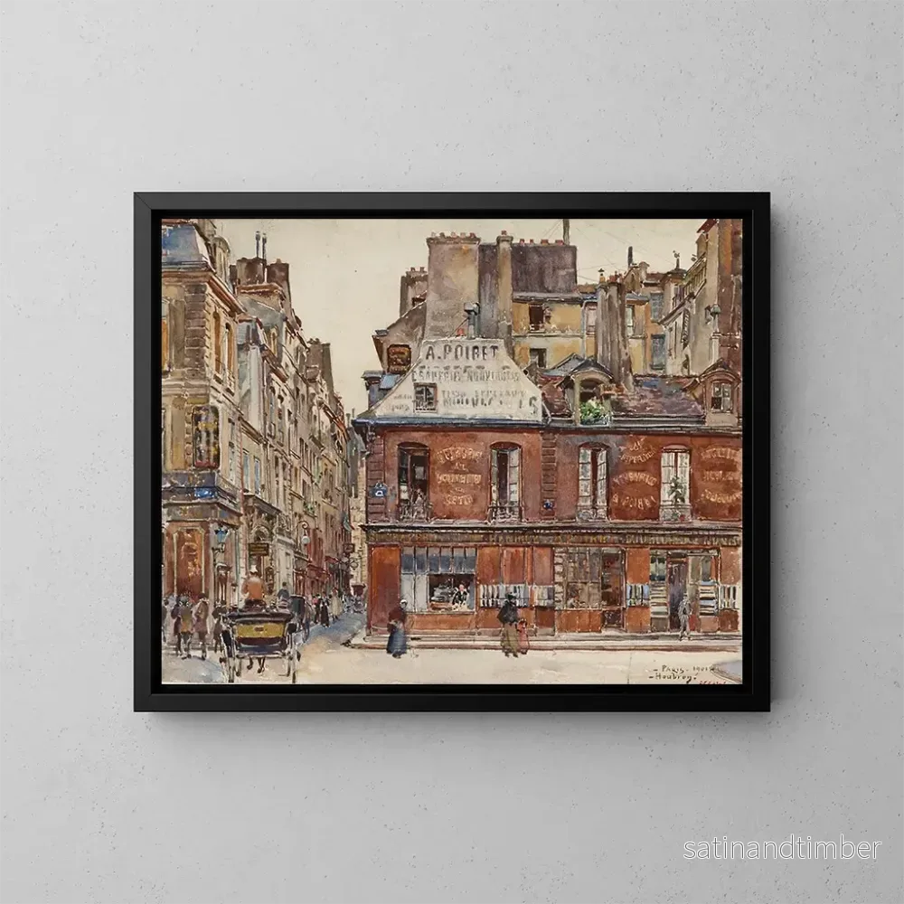 Reproduktion av målningen La rue Sauval sett från rue Saint-Honoré 1901, 1:a arrondissement - Frédéric Houbron