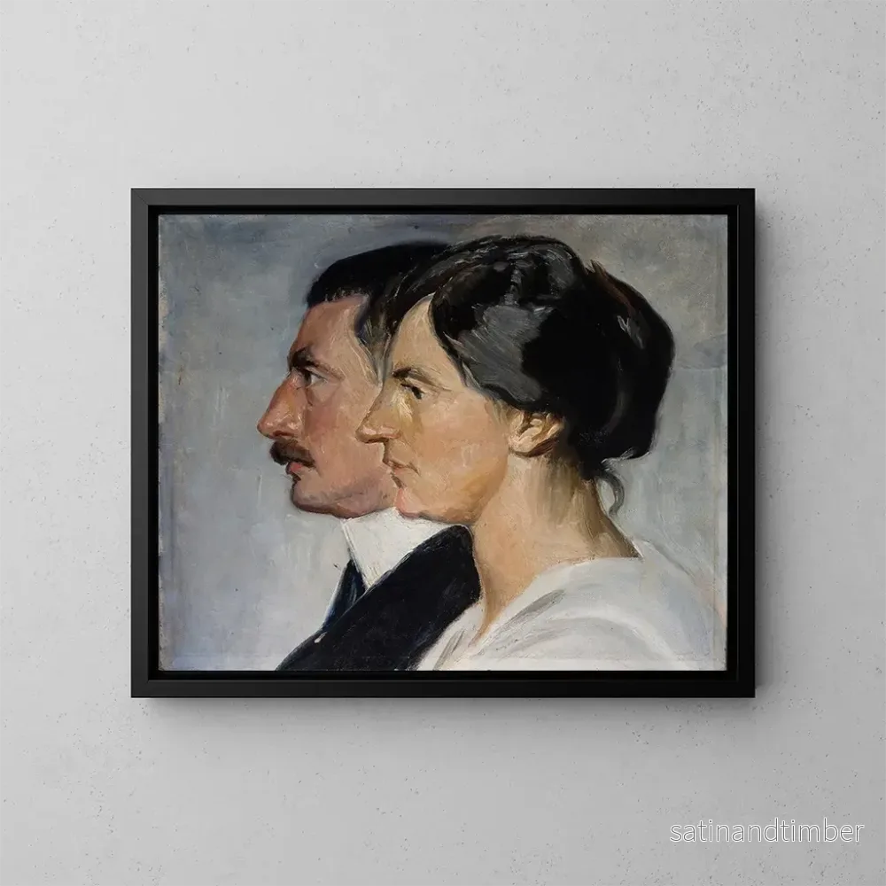 Reproduktion av målningen av kung Christian X och drottning Alexandrine av Danmark - Michael Ancher
