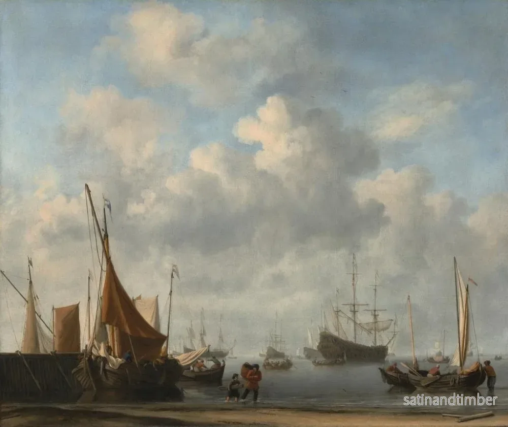 Reproduktion av målningen av en holländsk hamn-entré - Willem van de Velde den yngre - Bild 2
