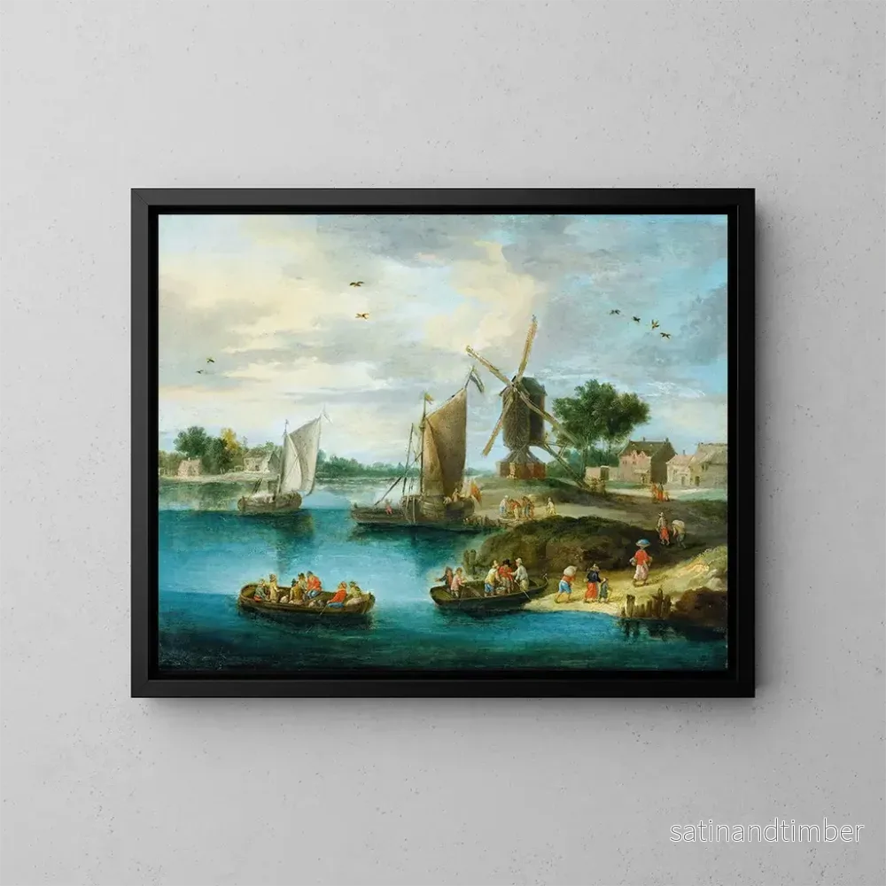 Reproduktion av målningen Landskap med en kvarn – Jan van Kessel den äldre Reproduktion av målningen Landskap med en kvarn – Jan van Kessel den äldre