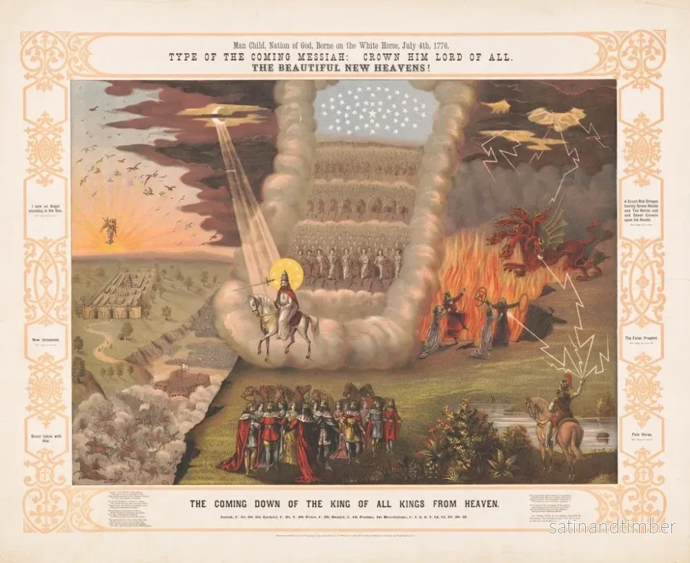Reproduktion av målningen av Guds barn född av den vita hästen, 4 juli 1776, typ av den kommande messias - J.T. Wilson - Bild 2