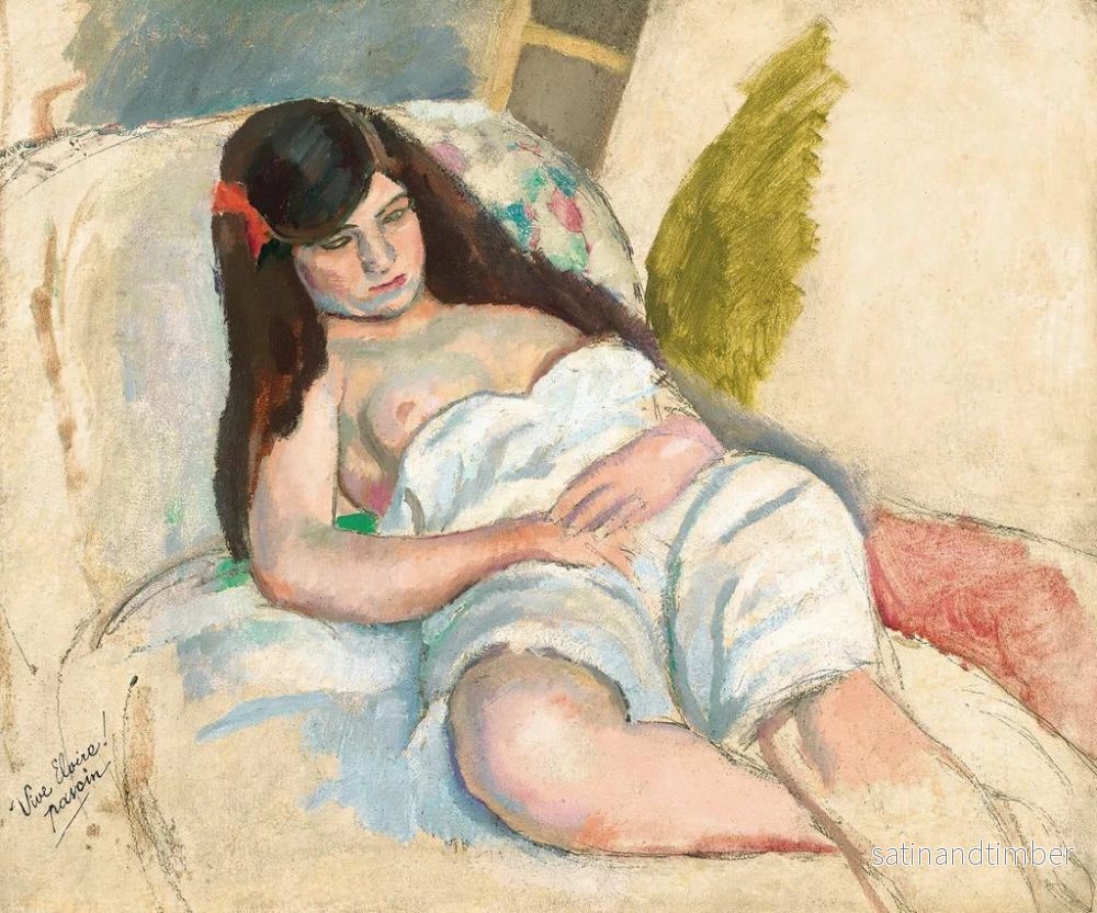 Reproduktion av målningen av en utsträckt kvinna - Jules Pascin - Bild 2