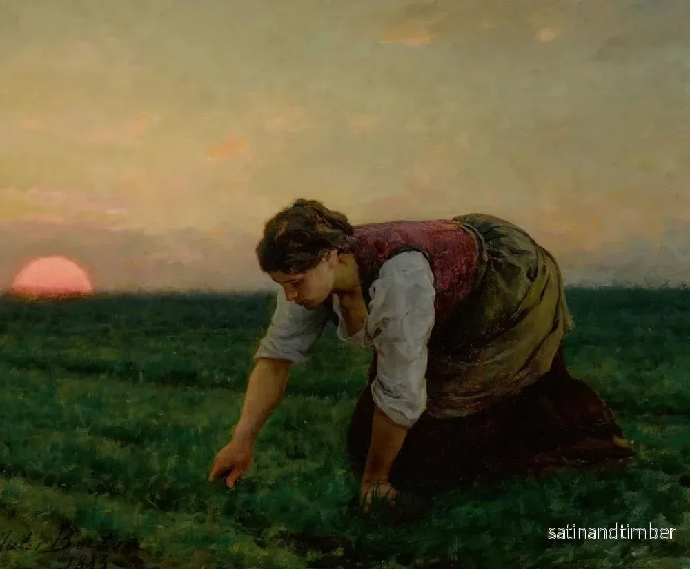 Reproduktion av målningen Une sarcleuse - Jules Breton - Bild 2