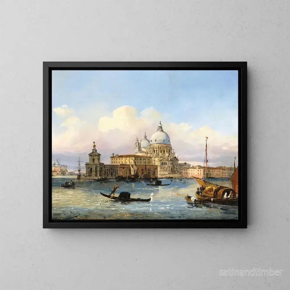 Reproduktion av målningen Venise, ingången till Grand Canal med Santa Maria della Salute och Punta della Dogana – Carlo Grubacs Reproduktion av målningen Venise, ingången till Grand Canal med Santa Maria della Salute och Punta della Dogana – Carlo Grubacs