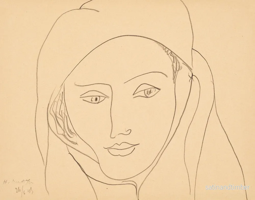 Reproduction du dessin Tête voilée – Henri Matisse Reproduction du dessin Tête voilée – Henri Matisse