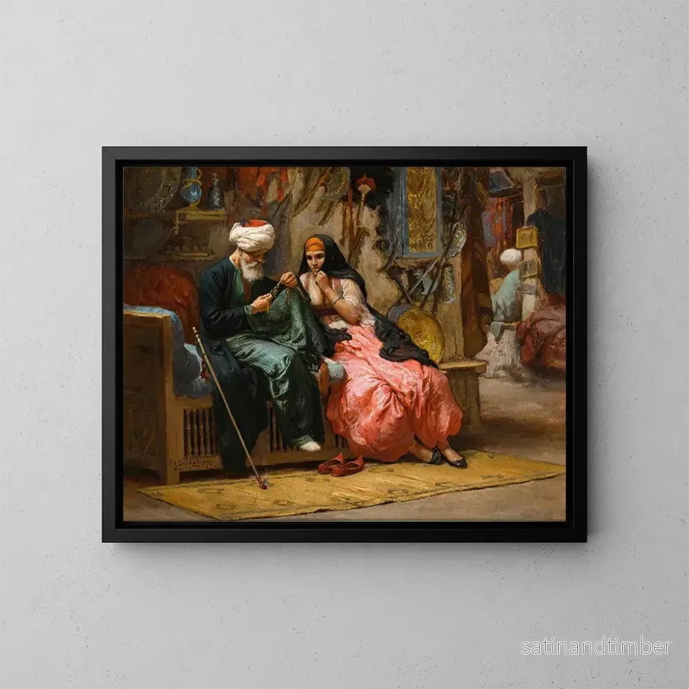 Reproduktion av målningen Ett värdefullt smycke - Frederick Arthur Bridgman