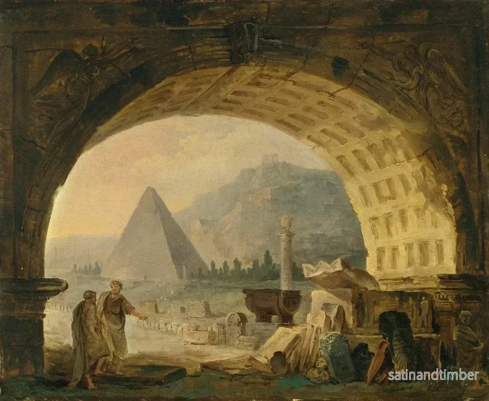 Reproduktion av målningen Vue d'antiquités sous une arche - Hubert Robert - Bild 2
