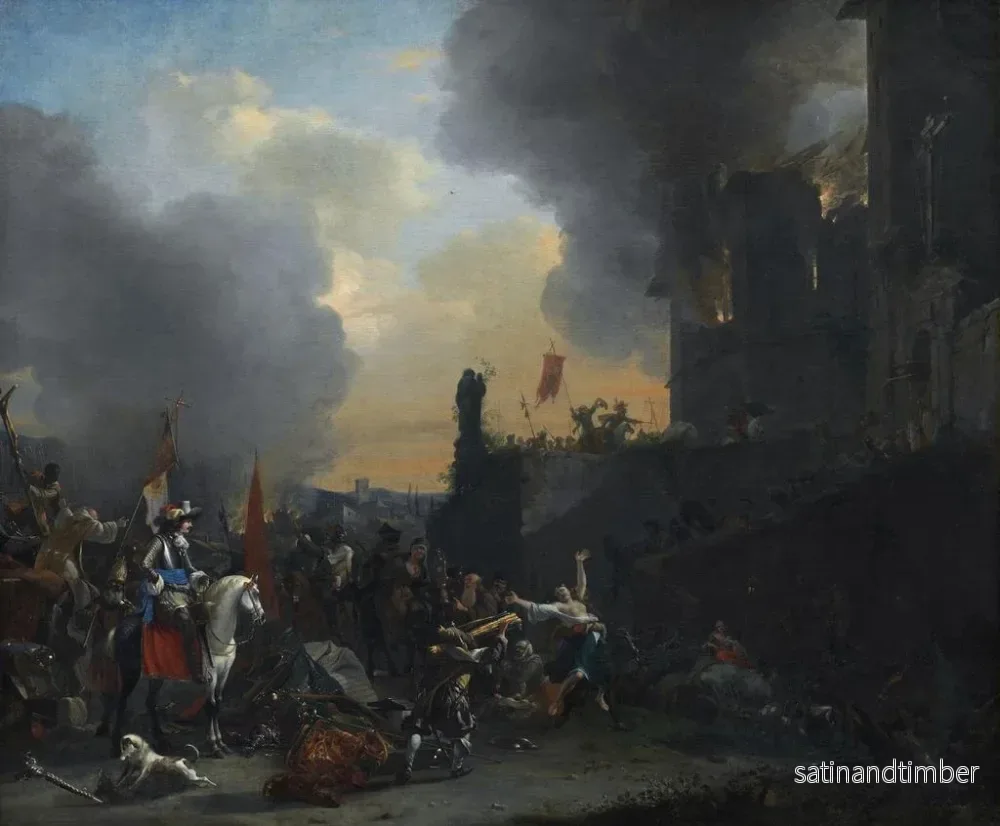 Reproduktion av målningen av soldater som plundrar och bränner ett kloster - Willem Schellinks - Bild 2