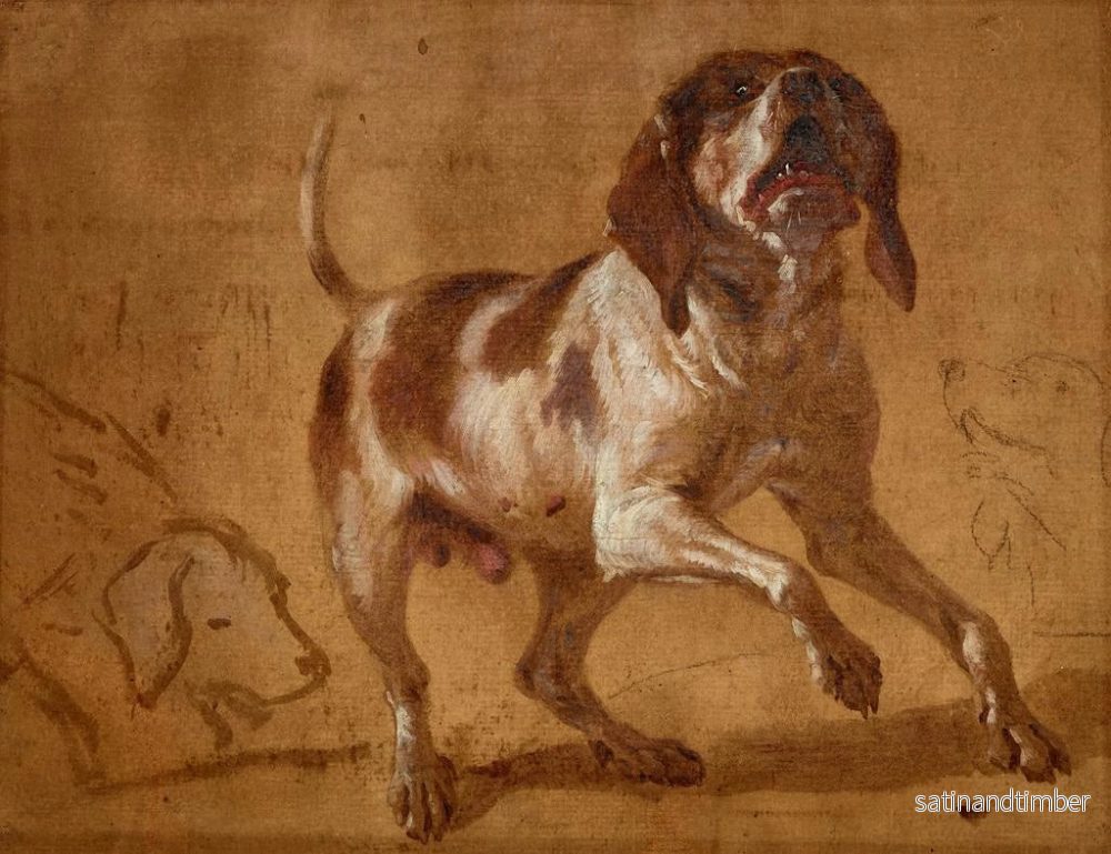 Reproduktion av målningen Studie av en hurlande hund - Jean-Baptiste Oudry - Bild 2