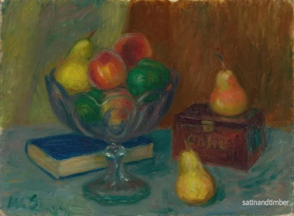 Reproduktion av målningen av naturtavla med japansk låda - William James Glackens - Bild 2