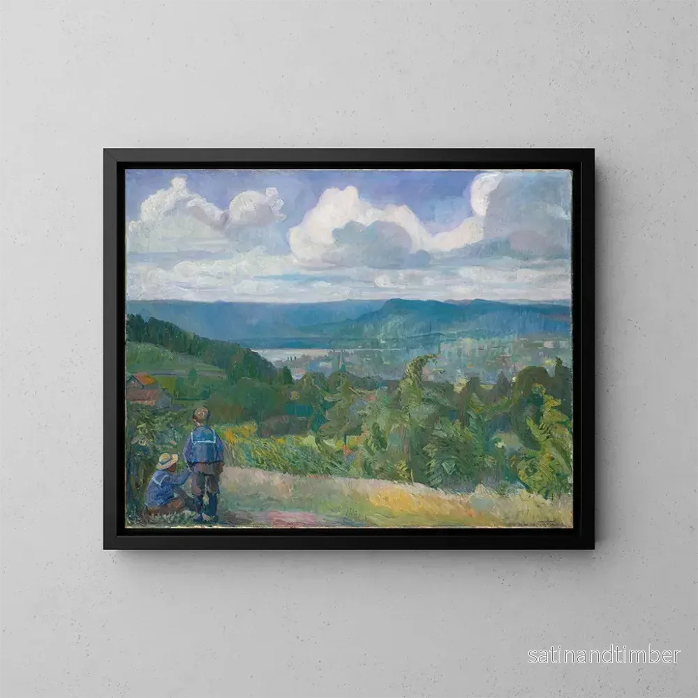 Reproduktion av målningen Vue de Kristianiadalen - Oluf Wold-Torne