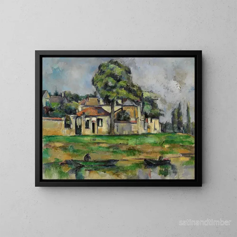 Reproduktion av målningen Bords de la Marne - Paul Cézanne