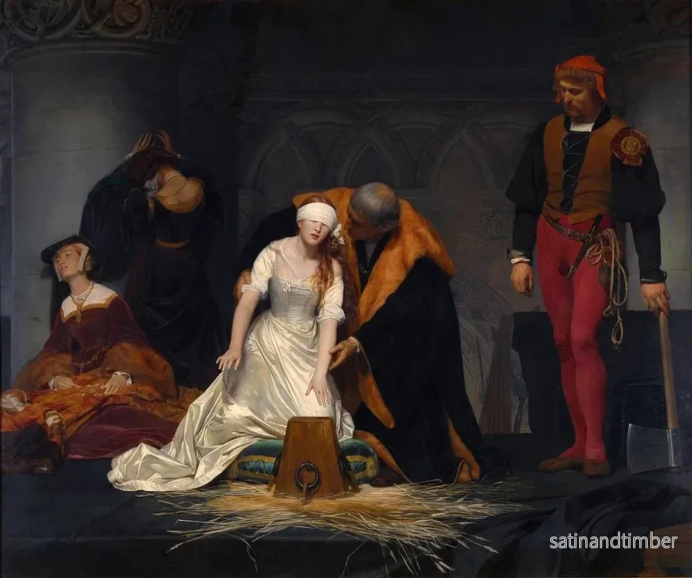 Reproduktion av målningen Långt Konsttryck av Lady Jane Grey:s avrättning vid Tower of London 1554 - Paul Delaroche - Bild 2