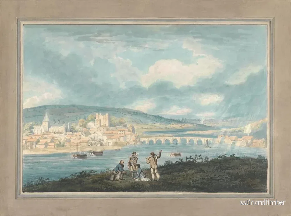 Reproduktion av målningen Rochester, Kent, sett från norr - Thomas Girtin - Bild 2