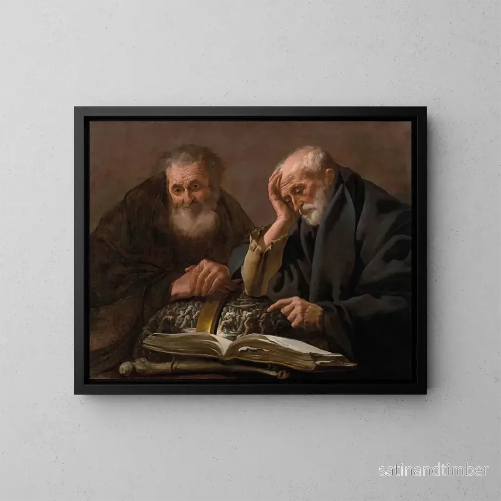 Reproduktion av målningen Démocrite och Héraclite – Hendrick Ter Brugghen Reproduktion av målningen Démocrite och Héraclite – Hendrick Ter Brugghen