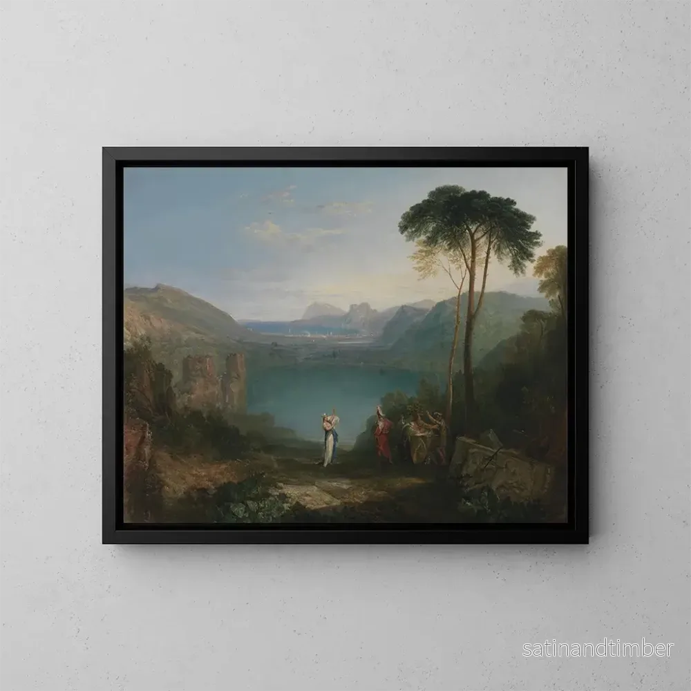 Reproduktion av målningen Le lac d'Averne, Énée et la Sibylle de Cumes - Joseph Mallord William Turner