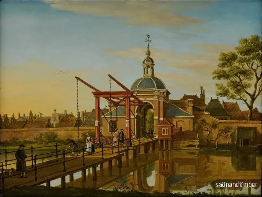 Reproduktion av målningen av Vue de Koepoort à Leiden depuis la route de Zoeterwoude - Paulus Constantijn la Fargue - Bild 2