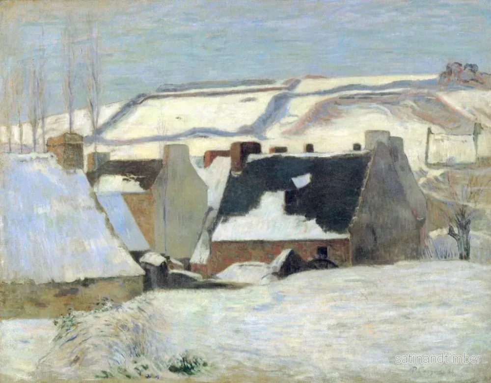 Reproduktion av målningen Pont-Aven under snön eller Snöeffekt - Paul Gauguin - Bild 2