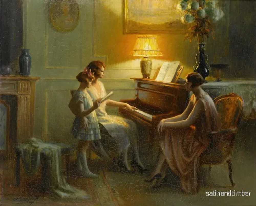 Reproduktion av målningen vid piano - Delphin Enjolras - Bild 2