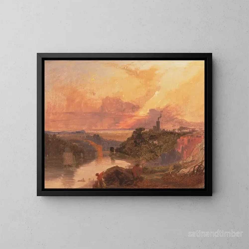 Reproduktion av målningen La gorge de l'Avon vid solnedgången - Francis Danby