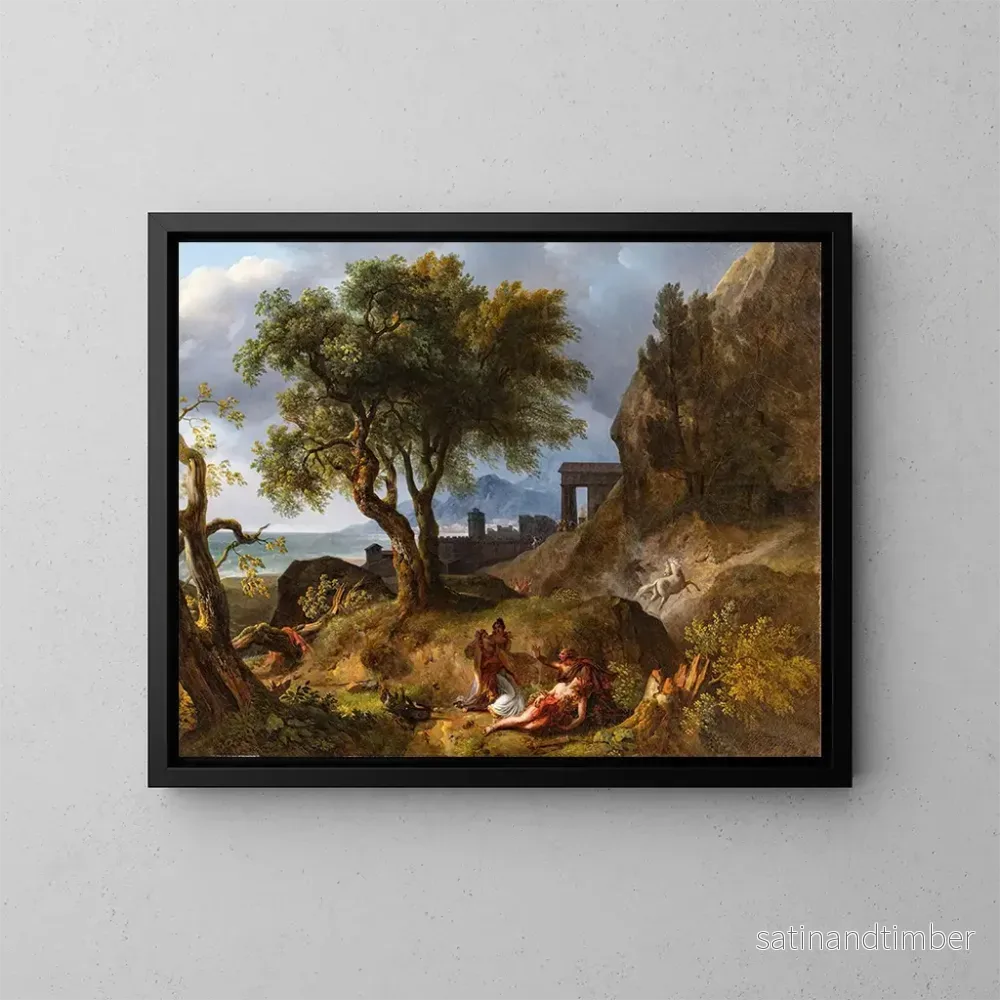 Reproduktion av målningen La Mort d'Hippolyte - Jean-Charles Joseph Rémond