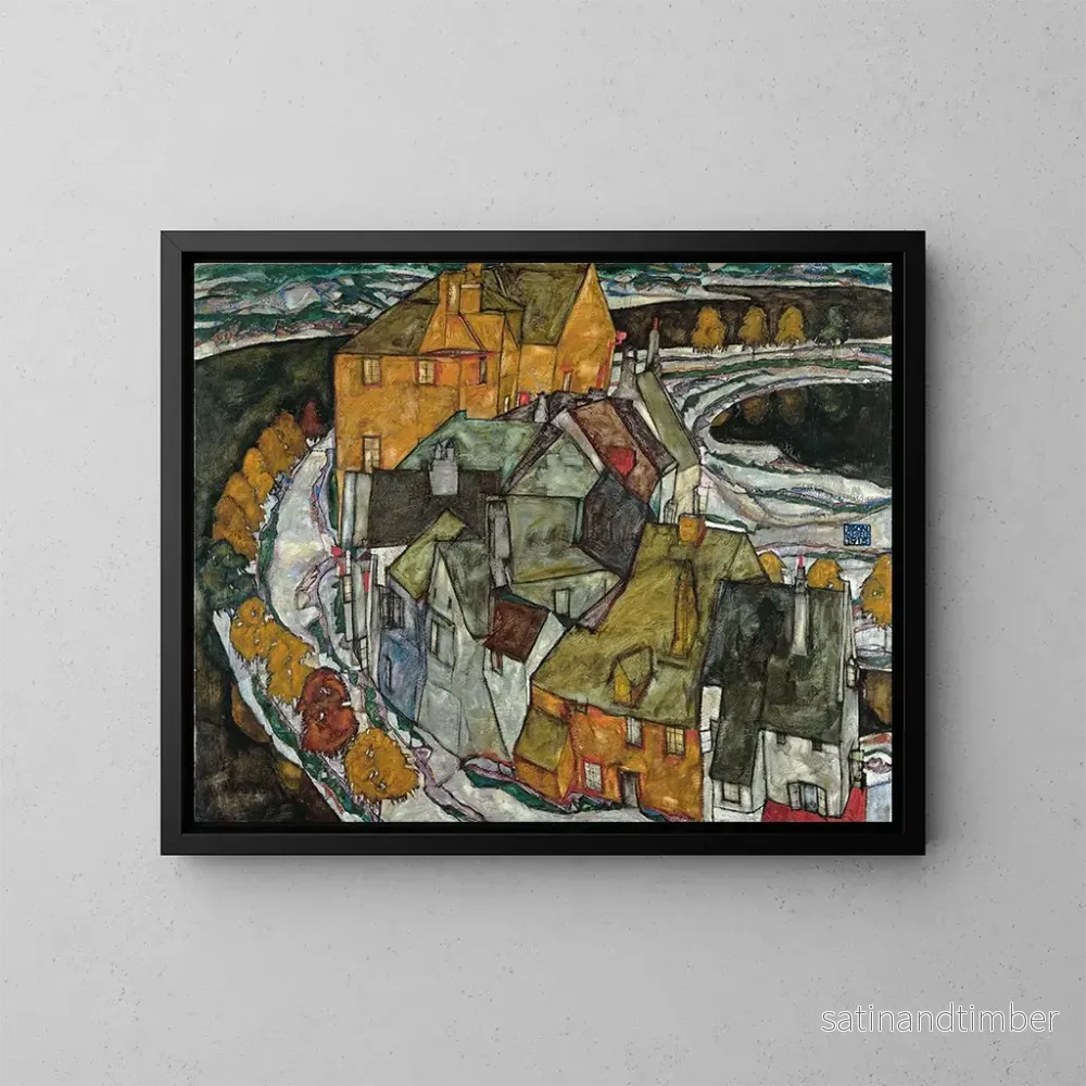 Reproduktion av målningen Croissant de maisons II - Egon Schiele