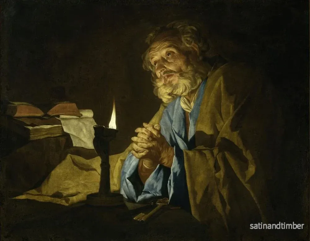 Reproduktion av målningen av Saint Pierre en prière - Matthias Stom - Bild 2