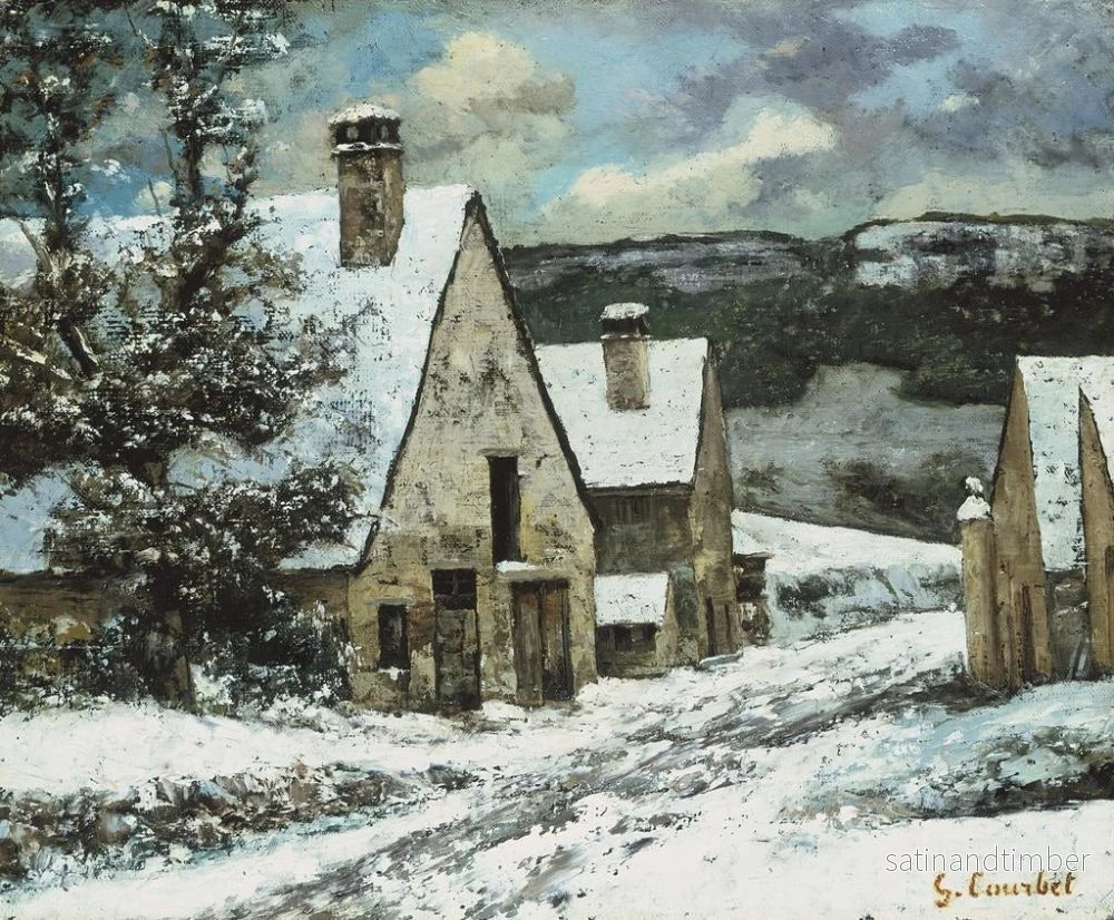Reproduktion av målningen av bybord i vinterlandskap - Gustave Courbet - Bild 2