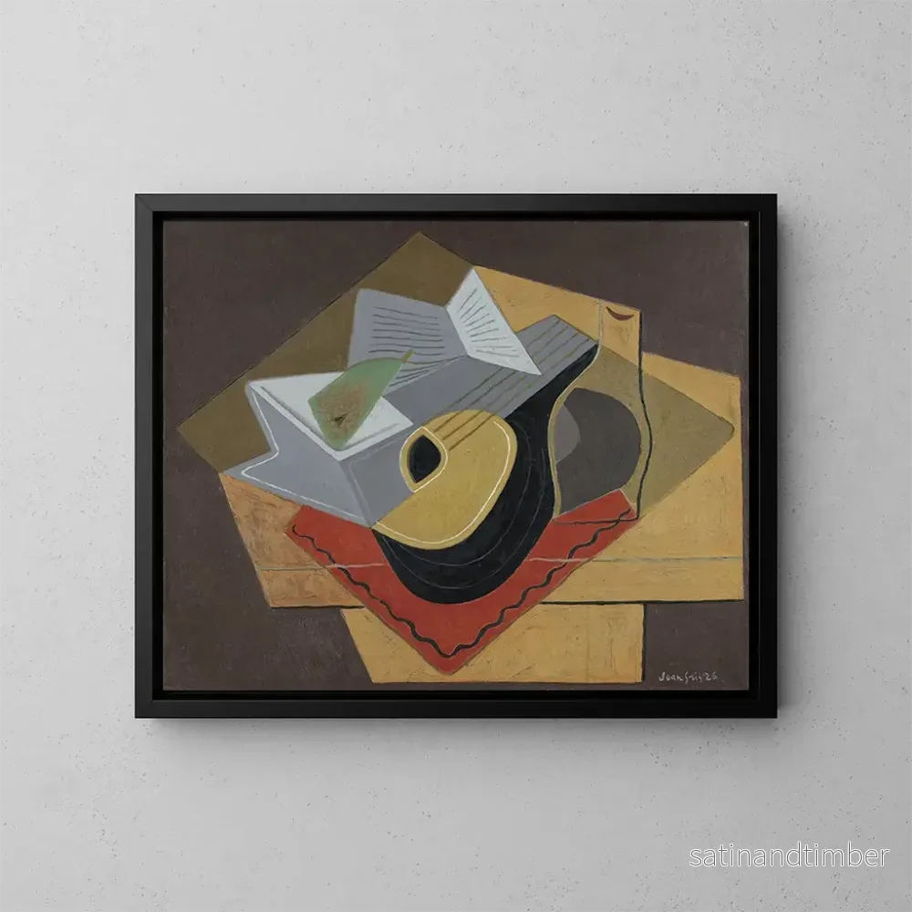 Reproduktion av målningen La Mandoline noire - Juan Gris