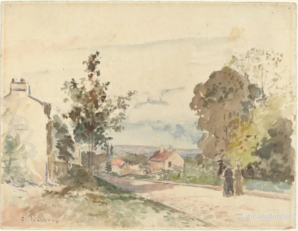 Reproduktion av målningen La route de Versailles à Louveciennes - Camille Pissarro - Bild 2