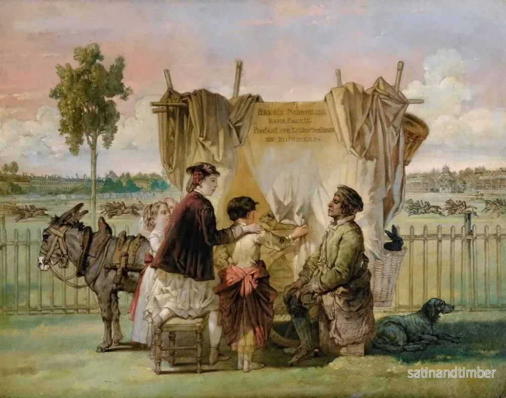 Reproduktion av målningen La Douche de moutons phénoménaux - Jacques-Joseph Lecurieux - Bild 2