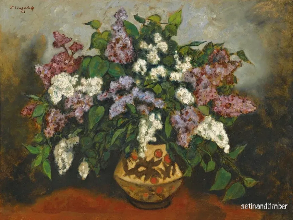 Reproduktion av målningen Bouquet de lilas - Nikolai Vladimirovich Sinezoubov - Bild 2